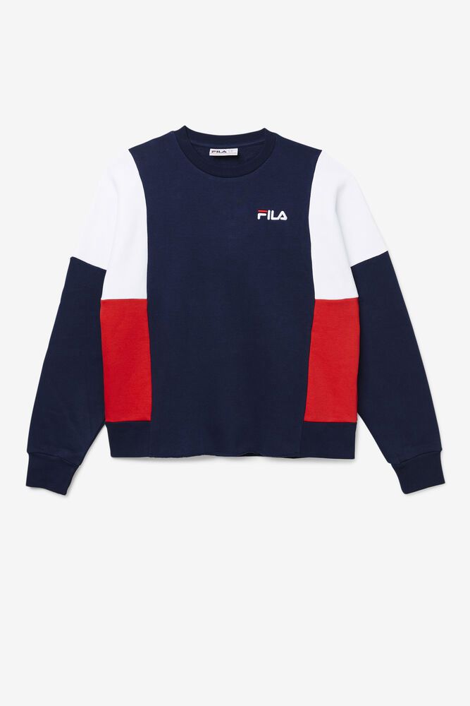 Fila Sweatshirt Mens Navy - Alwyn Crew - Philippines 0483157-IX